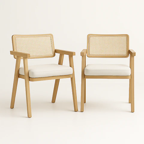 Pack de 2 Sitiales Noruegos Acolchados de Madera 