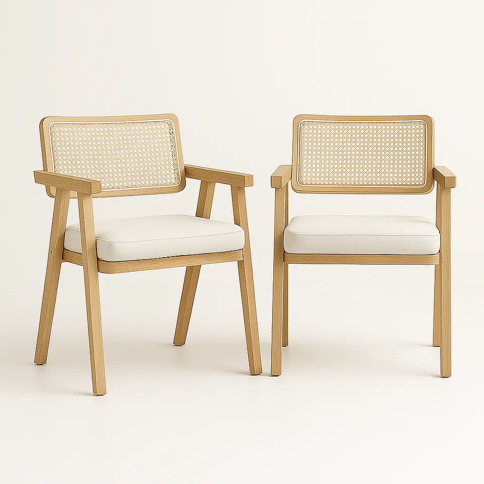 Pack de 2 Sitiales Noruegos Acolchados de Madera  1