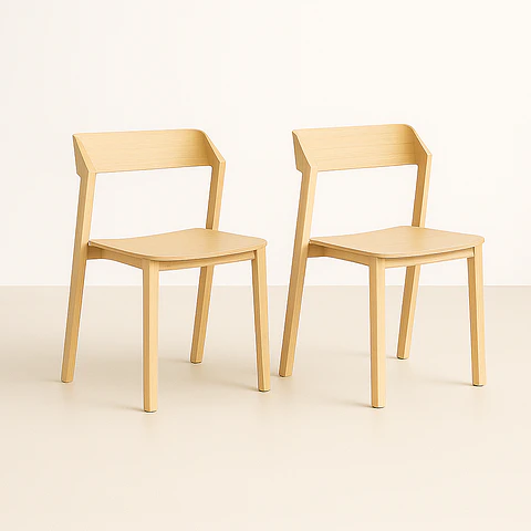 Pack de 2 Sillas Rover de Madera Natural 