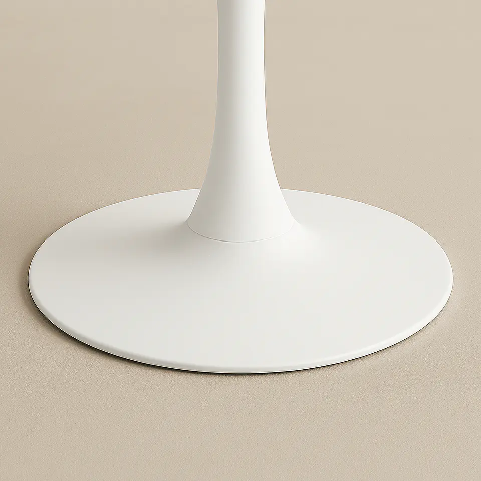 Mesa Redonda Tulip Cuarzo Calacatta Soft Base Blanco - (80cm - 100cm) 3