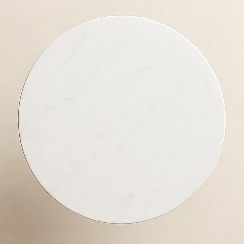 Mesa Redonda Tulip Cuarzo Calacatta Soft Base Blanco - (80cm - 100cm)