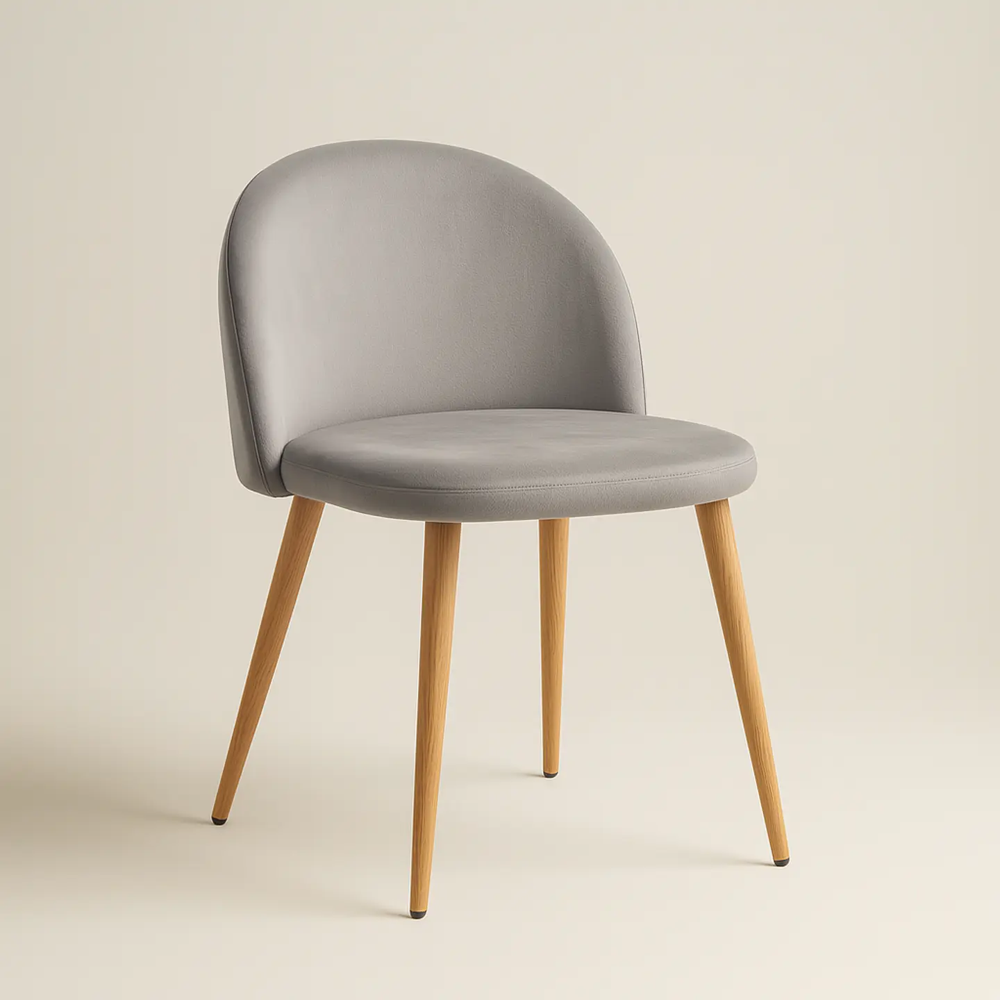 Silla Berna Velvet Oak Gris Respaldo Liso 1