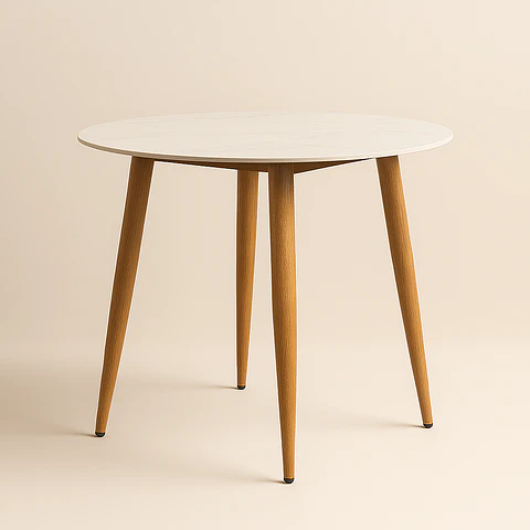 Mesa de Comedor Redonda de Cuarzo Calacatta Soft - (80cm, 100cm)