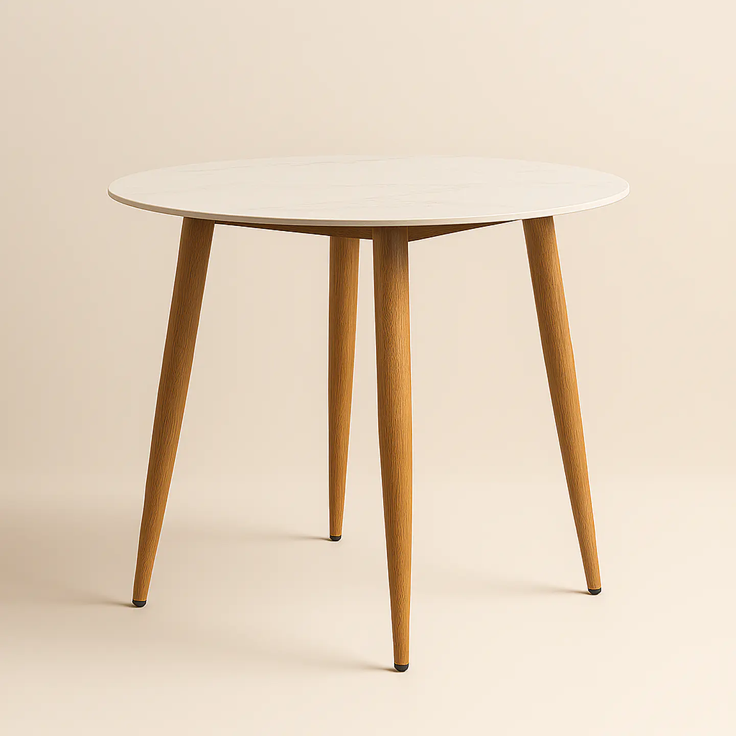 Mesa de Comedor Redonda de Cuarzo Calacatta Soft - (80cm, 100cm) 1