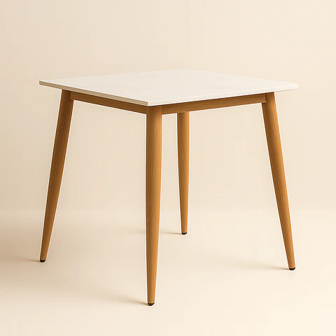 Mesa de Comedor Cuadrada de Cuarzo Calacatta Soft 80x80cm