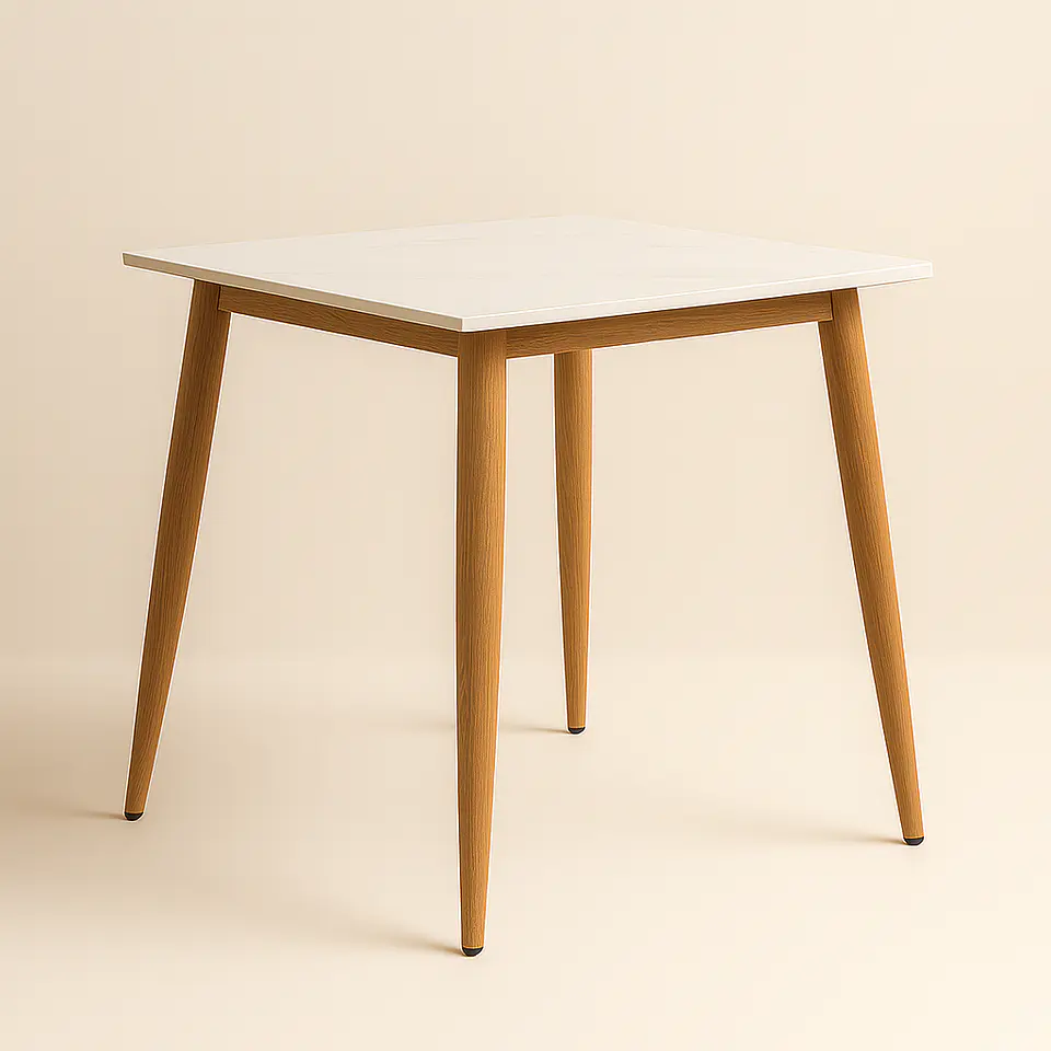 Mesa de Comedor Cuadrada de Cuarzo Calacatta Soft 80x80cm 1