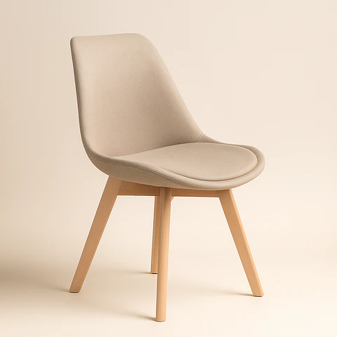 Silla Eames Tulip Lino Acolchada