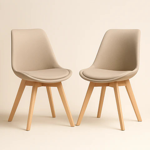 Pack de 2 Sillas Eames Tulip Lino Acolchada