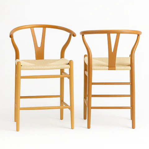 Pack de 2 Taburetes Wishbone Natural 75cm 