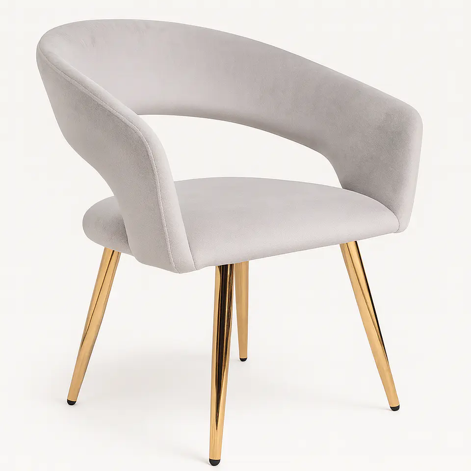 Sitial Curvus Velvet Base Dorada 2