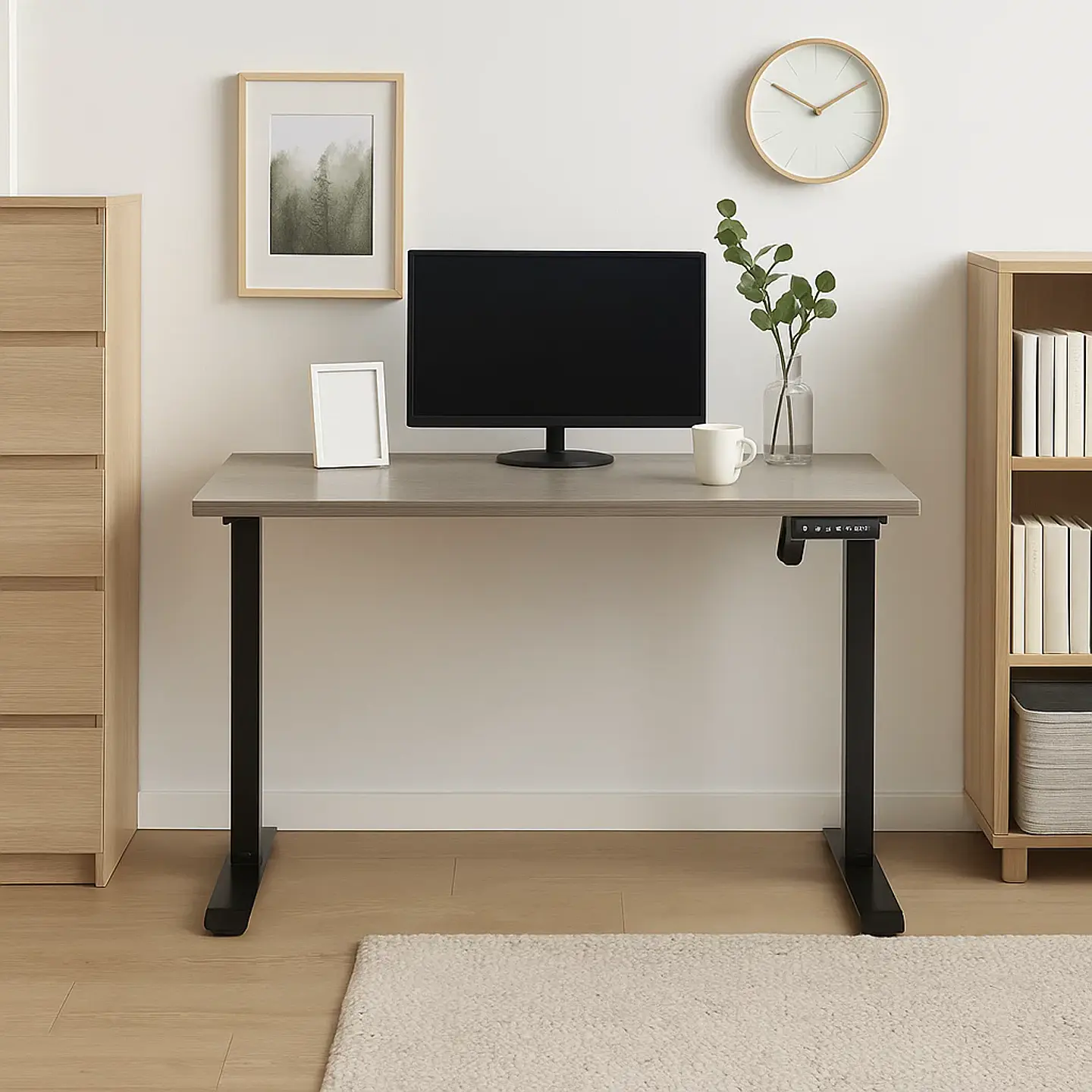 Escritorio Minimal 120x60cm Altura Regulable Electrico Gris 6