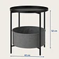 Mesa Lateral Auxiliar 2 Niveles Con Cesta 42x42x52cm - Miniatura 3