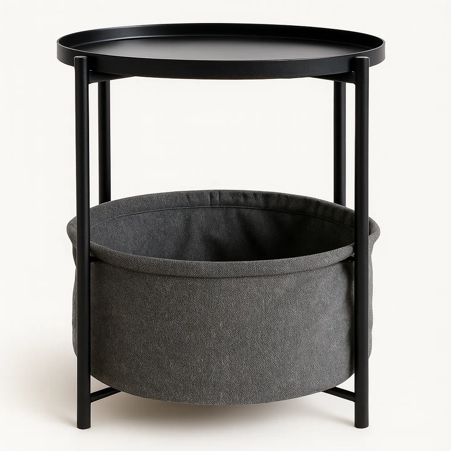 Mesa Lateral Auxiliar 2 Niveles Con Cesta 42x42x52cm 1