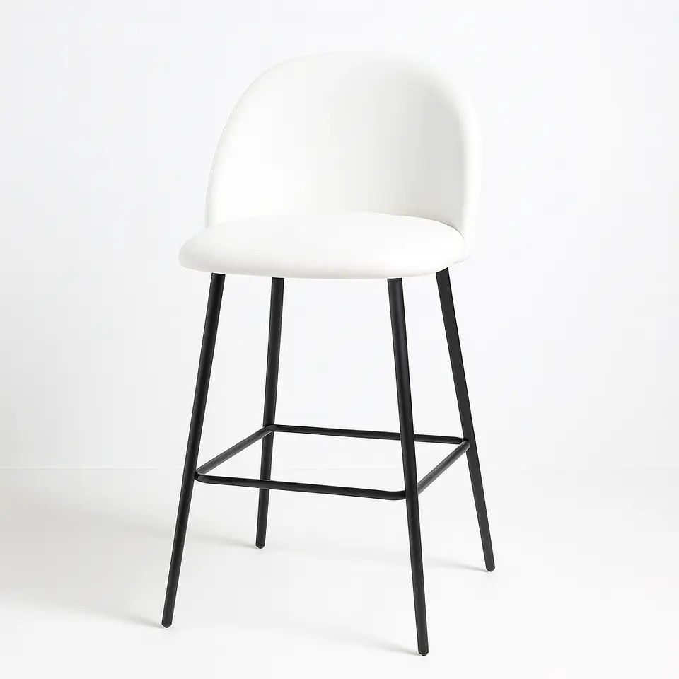 Taburete Berna Velvet Base Negro 65cm 1