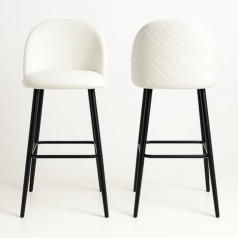 Pack de 2 Taburetes Berna Velvet Base Negro 65cm