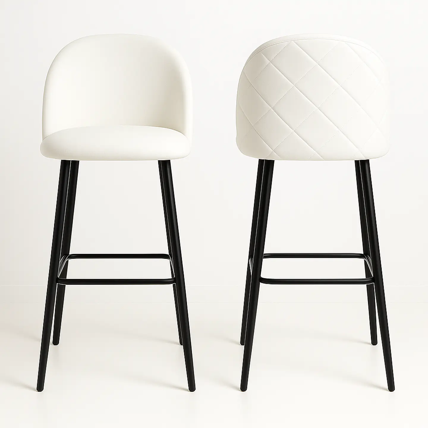 Pack de 2 Taburetes Berna Velvet Base Negro 65cm 1