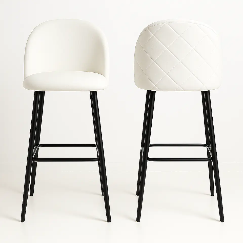 Pack de 2 Taburetes Berna Velvet Base Negro 65cm 1