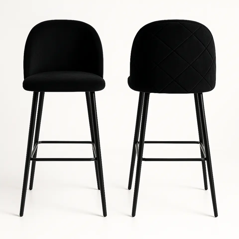 Pack de 2 Taburetes Berna Velvet Base Negro 65cm 2