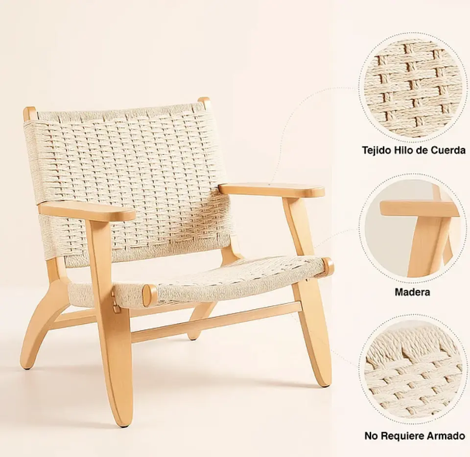 Pack de 2 Butacas Sitiales Wegner Natural 4