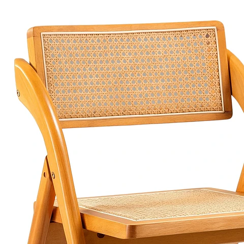 Silla Plegable Nature de Madera y Ratán