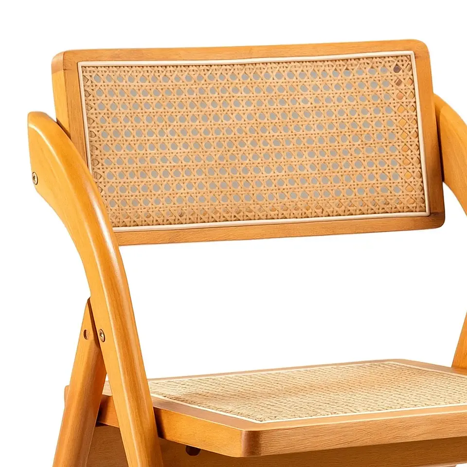 Silla Plegable Nature de Madera y Ratán 2