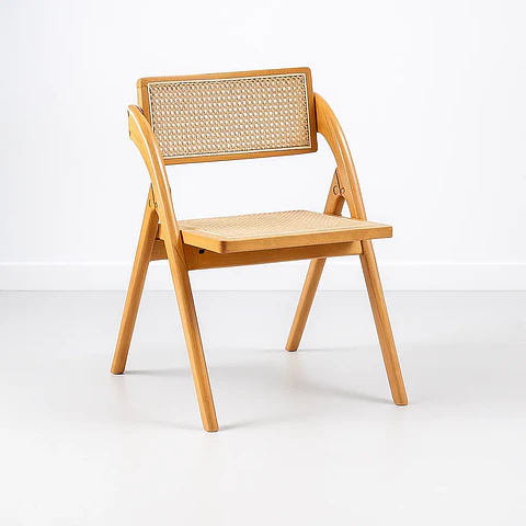 Silla Plegable Nature de Madera y Ratán