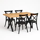 Set Comedor Mesa Xtable Rectangular + Sillas Crossback Basic Negro - Miniatura 2
