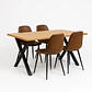 Set Comedor Xtable Wood + Sillas Eames Ecocuero Café - Miniatura 2