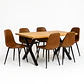 Set Comedor Xtable Wood + Sillas Eames Ecocuero Café - Miniatura 1