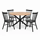Set Comedor Mesa Ohmioh Redonda + 4 Sillas Windsor Madera - Miniatura 2