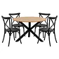 Set Comedor Mesa Ohmioh Redonda + 4 Sillas Crossback Basic Negro - Miniatura 1
