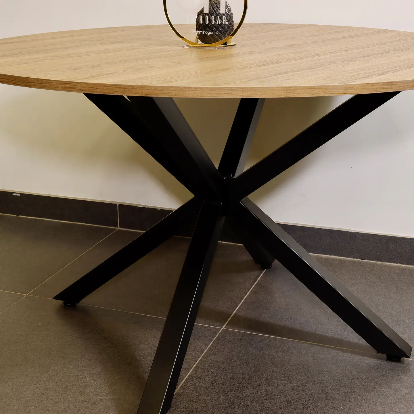 Set Comedor Mesa Ohmioh Redonda + 4 Sillas Crossback Basic Negro 4