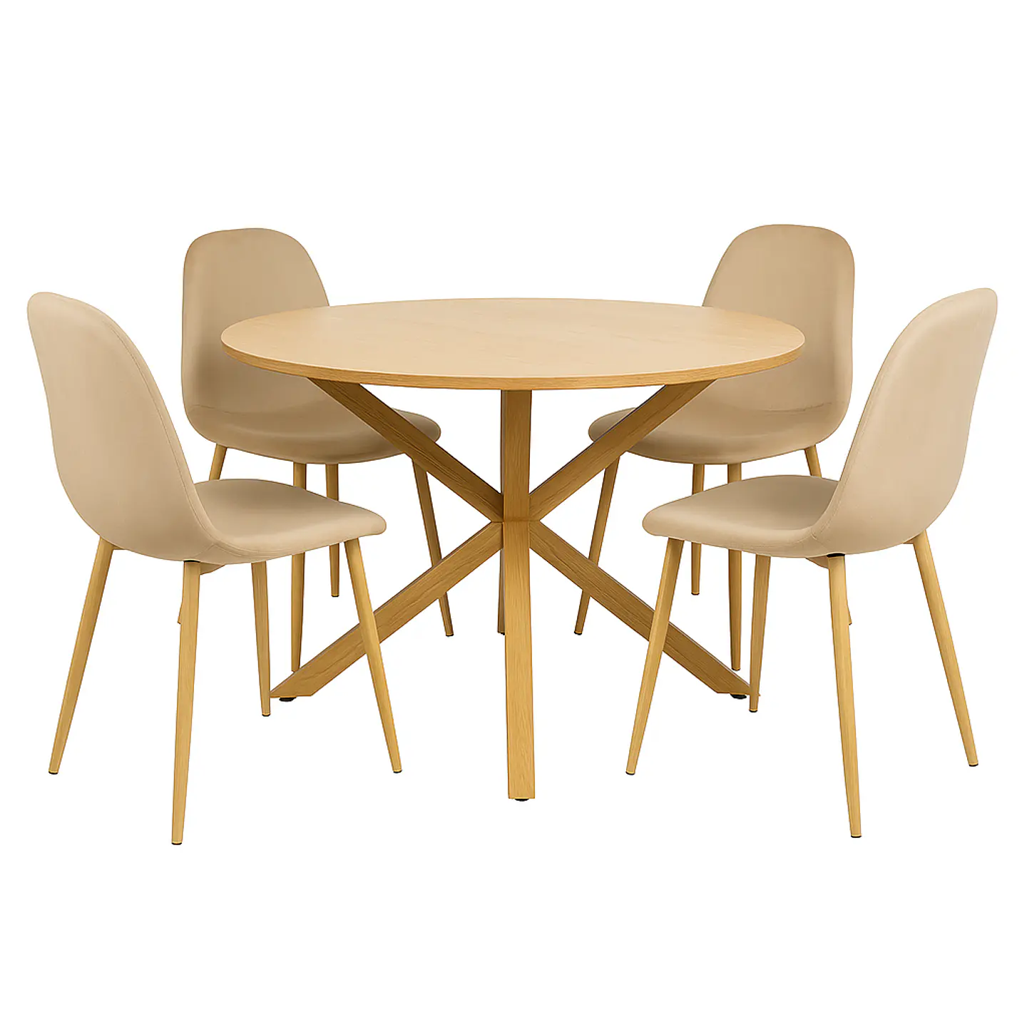 Set Comedor Mesa Ohmioh Redonda + 4 Sillas Eames Velvet 6