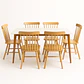 Set Comedor Mesa Rectangular de Cuarzo + Sillas Windsor Madera Natural - Miniatura 1