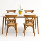 Set Comedor Mesa Rectangular de Cuarzo + Sillas Crossback Madera Natural - Miniatura 2