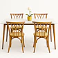 Set Comedor Mesa Rectangular de Cuarzo + Sillas Crosswood Madera Natural - Miniatura 1