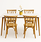 Set Comedor Mesa Rectangular de Cuarzo + Sillas Crosswood Madera Natural - Miniatura 1