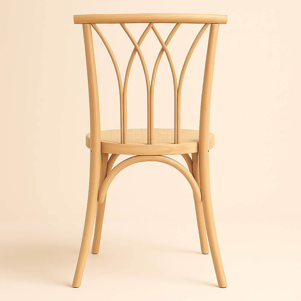 Set Comedor Mesa Rectangular de Cuarzo + Sillas Crosswood Madera Natural 5