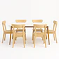 Set Comedor Mesa Rectangular de Cuarzo + Sillas New Soma de Madera Natural - Miniatura 1