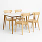 Set Comedor Mesa Rectangular de Cuarzo + Sillas New Soma de Madera Natural - Miniatura 2