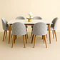 Set Comedor Mesa Rectangular de Cuarzo + Sillas Berna Velvet Oak - Miniatura 1