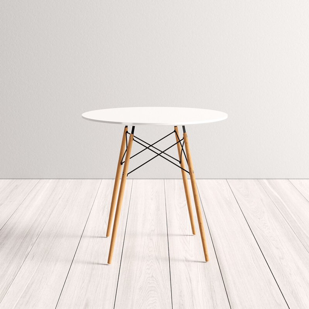 Comedor Redondo 80cm + 4 Sillas Eames Clásicas 7