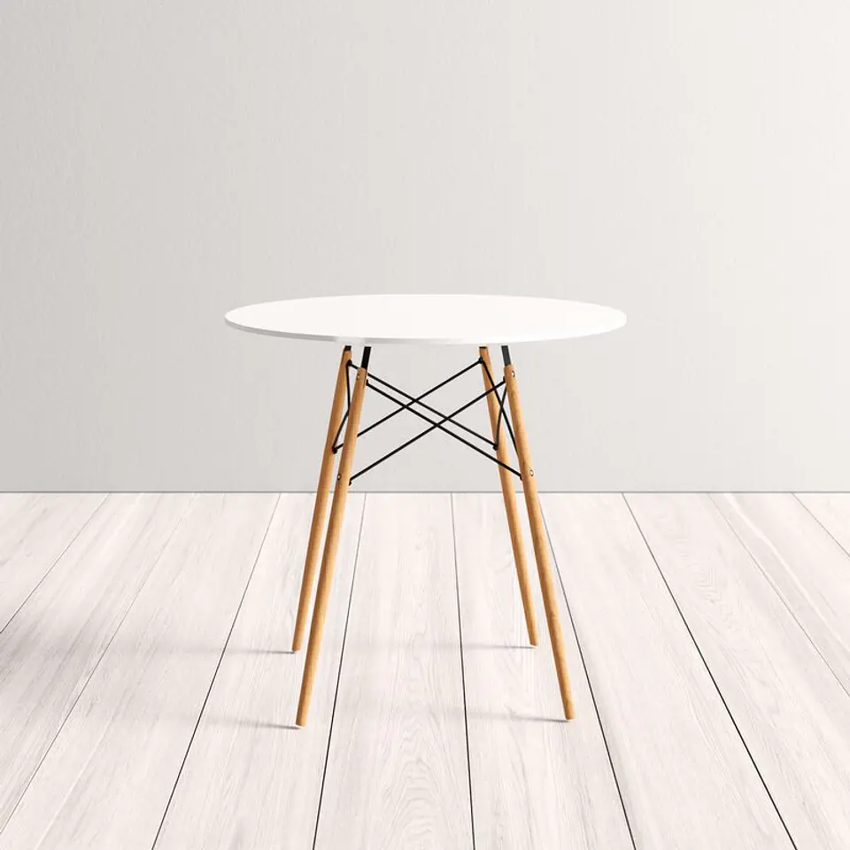 Comedor Redondo 80cm + 4 Sillas Eames Clásicas 7