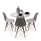 Comedor Redondo Eames Vidrio 80cm + 4 Sillas Eames Clásicas - Miniatura 3