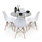 Comedor Redondo Eames Vidrio 80cm + 4 Sillas Eames Clásicas - Miniatura 2