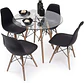 Comedor Redondo Eames Vidrio 80cm + 4 Sillas Eames Clásicas - Miniatura 1