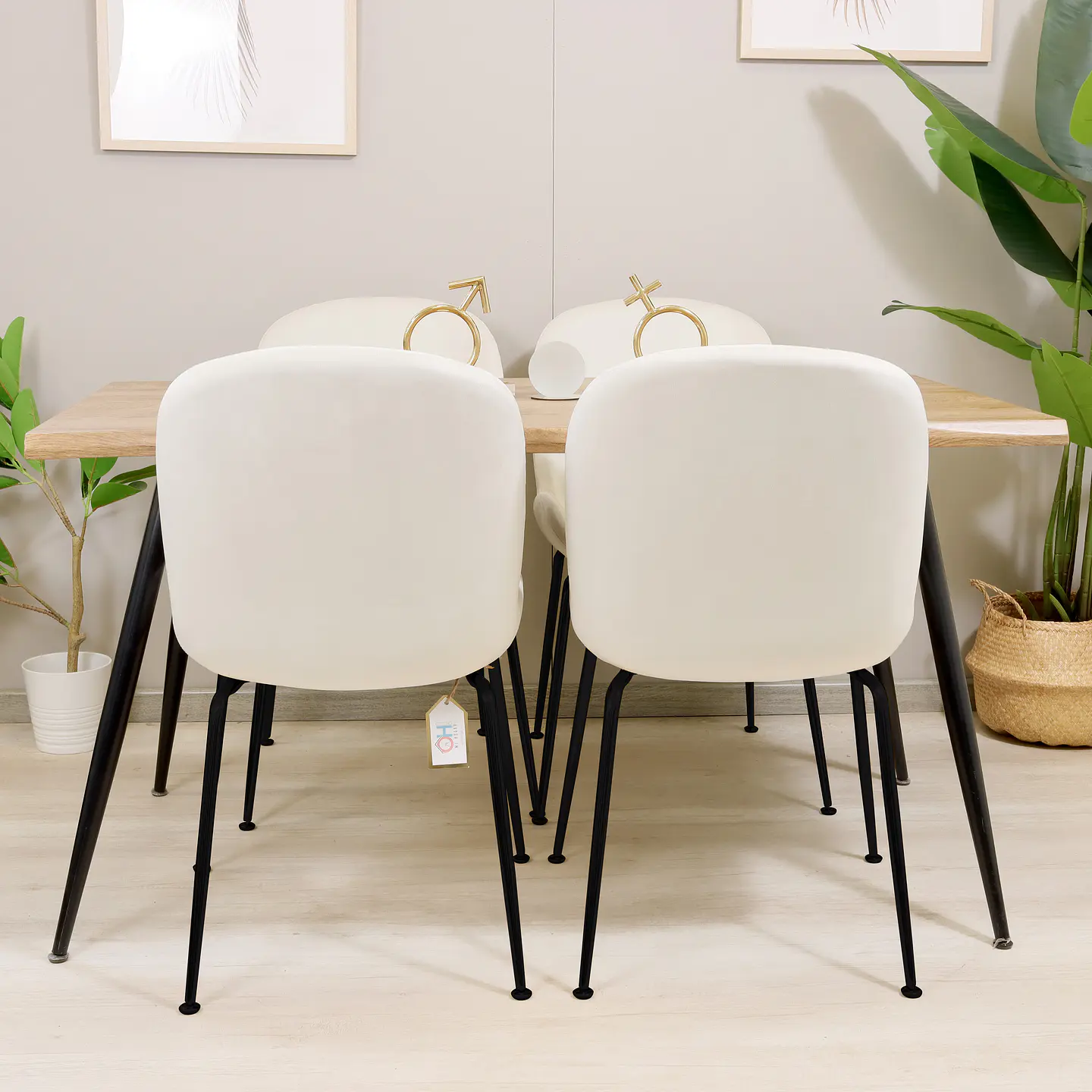 Comedor Rectangular Rusti 140X80cm + 4 Sillas Berta PN  10