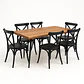 Comedor Rectangular Rusti + Sillas Crossback Basic Negro  - Miniatura 2