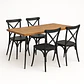 Comedor Rectangular Rusti + Sillas Crossback Basic Negro  - Miniatura 1
