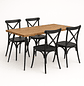Comedor Rectangular Rusti + Sillas Crossback Basic Negro  - Miniatura 1